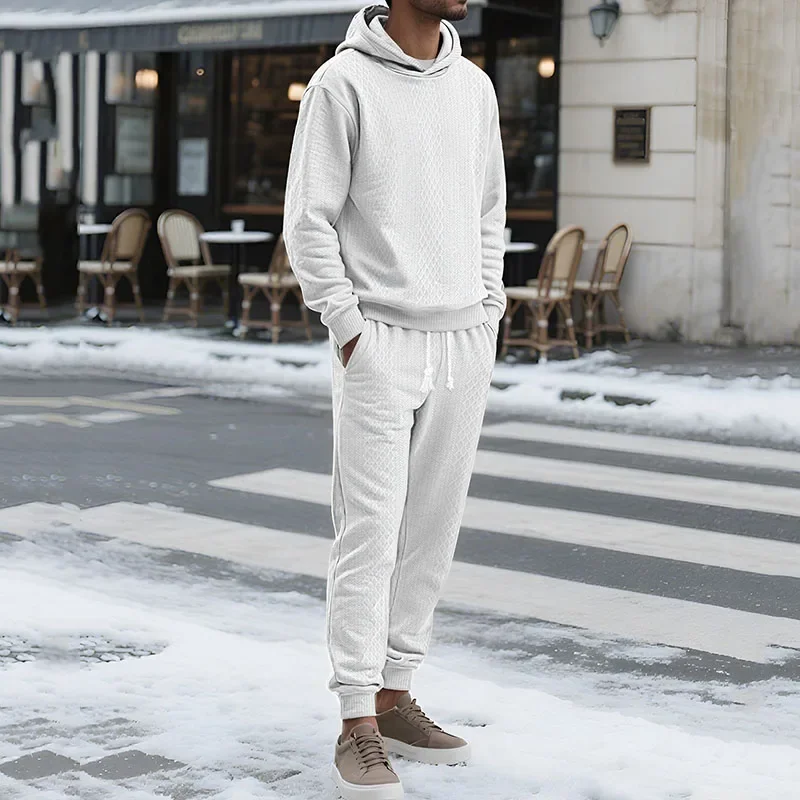 2026 New Hot Sale Sports Men's Sets Hooded Long Sleeves Casual Sweatshirts and Daily Sweatpants Comfort Outdoor Jogging Pants