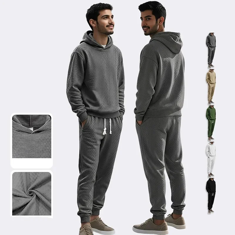 2026 New Hot Sale Sports Men's Sets Hooded Long Sleeves Casual Sweatshirts and Daily Sweatpants Comfort Outdoor Jogging Pants