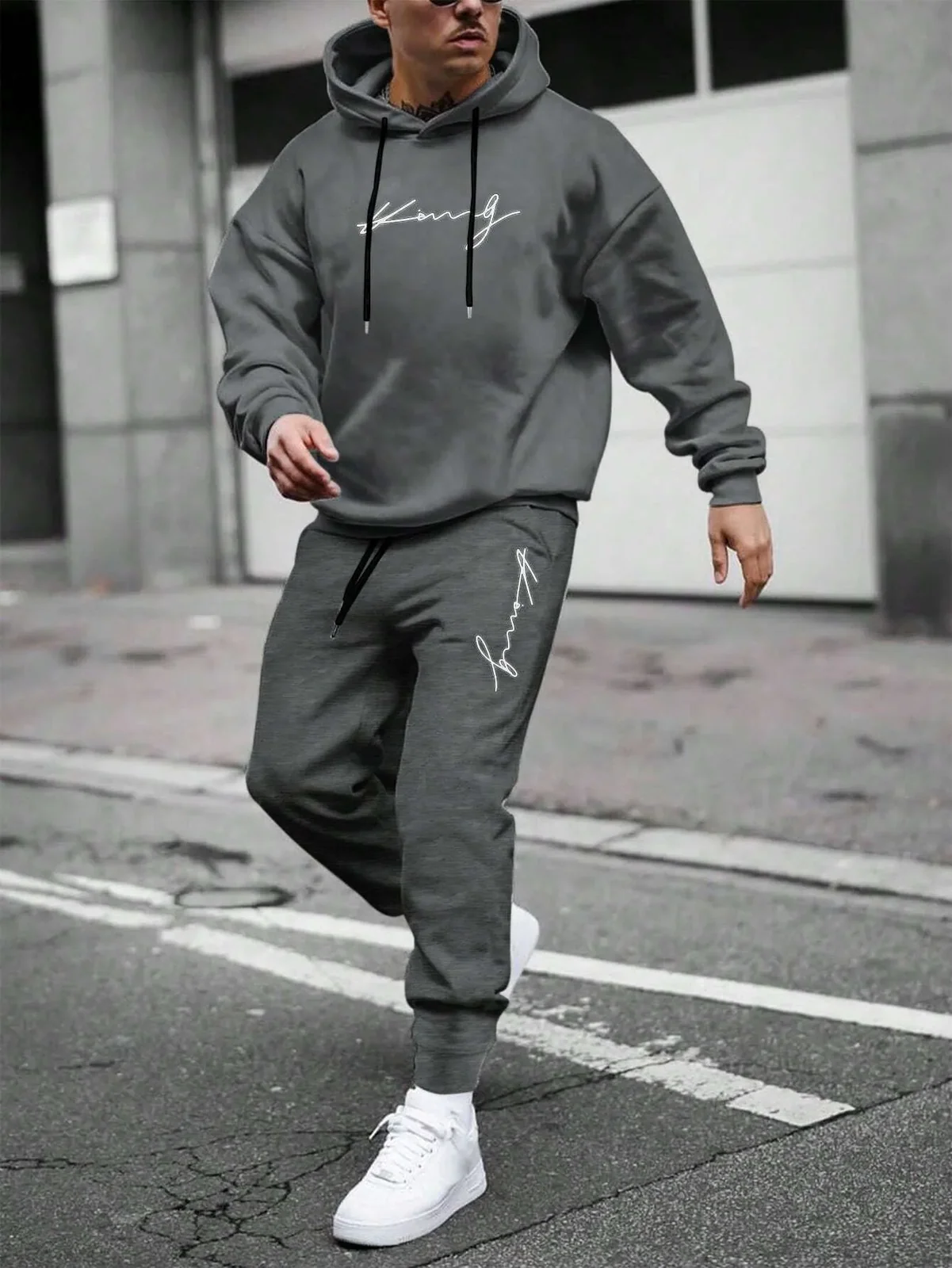 Tracksuit Sets Men's Casual Fleece Warm Hoodies Pants 2PCS Mens Long Sleeve Sport Suit Male Pullover Hoodies Sports Clothing
