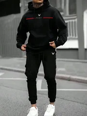 Tracksuit Sets Men's Casual Fleece Warm Hoodies Pants 2PCS Mens Long Sleeve Sport Suit Male Pullover Hoodies Sports Clothing