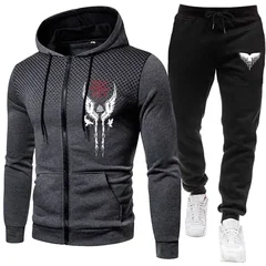 Men's Set Autumn Winter Hot Sale Zipper Jacket and Sweatpants Male Outdoor Casual Fashion Sportswear Hooded Sweatshirt Outfits