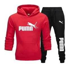 New Autumn and Winter Men's Pullover Hoodie + Pants 2‑piece Fashionable and Trendy Fitness Jogging Casual Sportswear Set