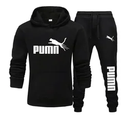 New Autumn and Winter Men's Pullover Hoodie + Pants 2‑piece Fashionable and Trendy Fitness Jogging Casual Sportswear Set