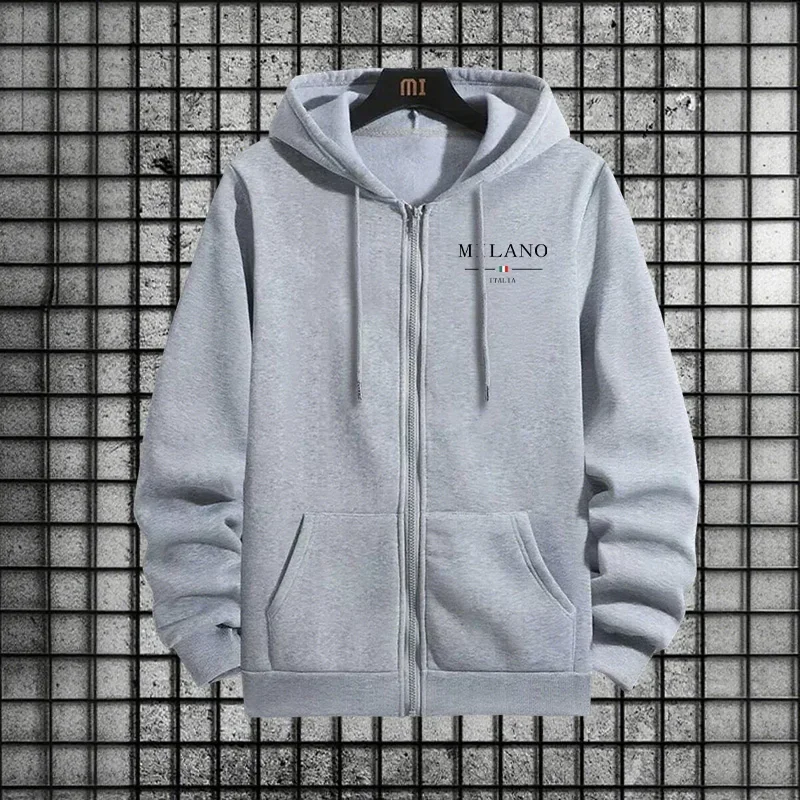Spring 2026 Men's Tracksuit Casual Simple Quality Fashion Sportswear Single Zip Up Hoodie and Single Sports Pants Daily Jogging