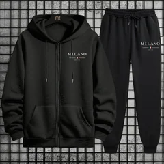 Spring 2026 Men's Tracksuit Casual Simple Quality Fashion Sportswear Single Zip Up Hoodie and Single Sports Pants Daily Jogging