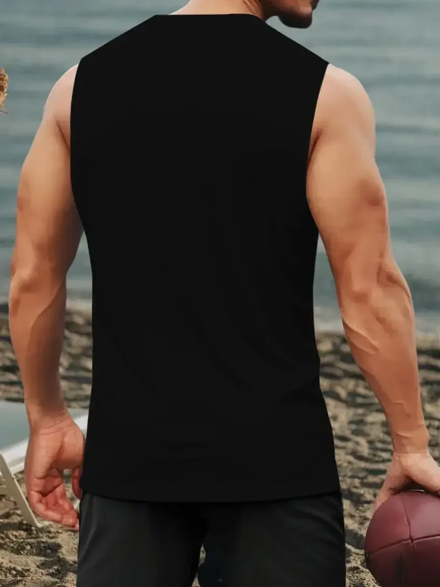 Men's Tank Top Sets 2026 Summer Quick drying sports seaside beach running Old money man oversize Breathable men's sports suit