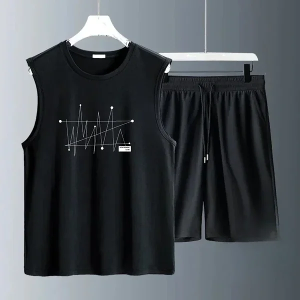 Men's Tank Top Sets 2026 Summer Quick drying Breathable sports running beach Tracksuit men Old money man oversize seaside
