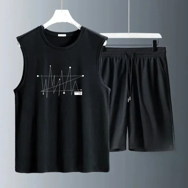Men's Tank Top Sets 2026 Summer Quick drying Breathable sports running beach Tracksuit men Old money man oversize seaside