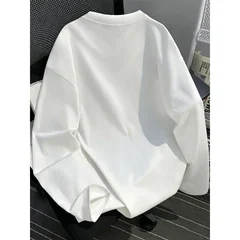 Dark Gothic Loose Men's Long Sleeved Top for Autumn and Winter, Suitable for Both Men and Women, Casual T-shirt
