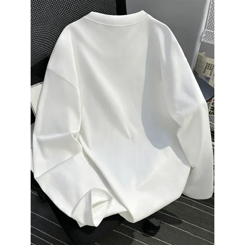 Dark Gothic Loose Men's Long Sleeved Top for Autumn and Winter, Suitable for Both Men and Women, Casual T-shirt