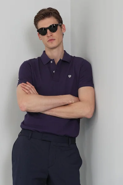 Laon Sports Polo Men's T-Shirt Purple