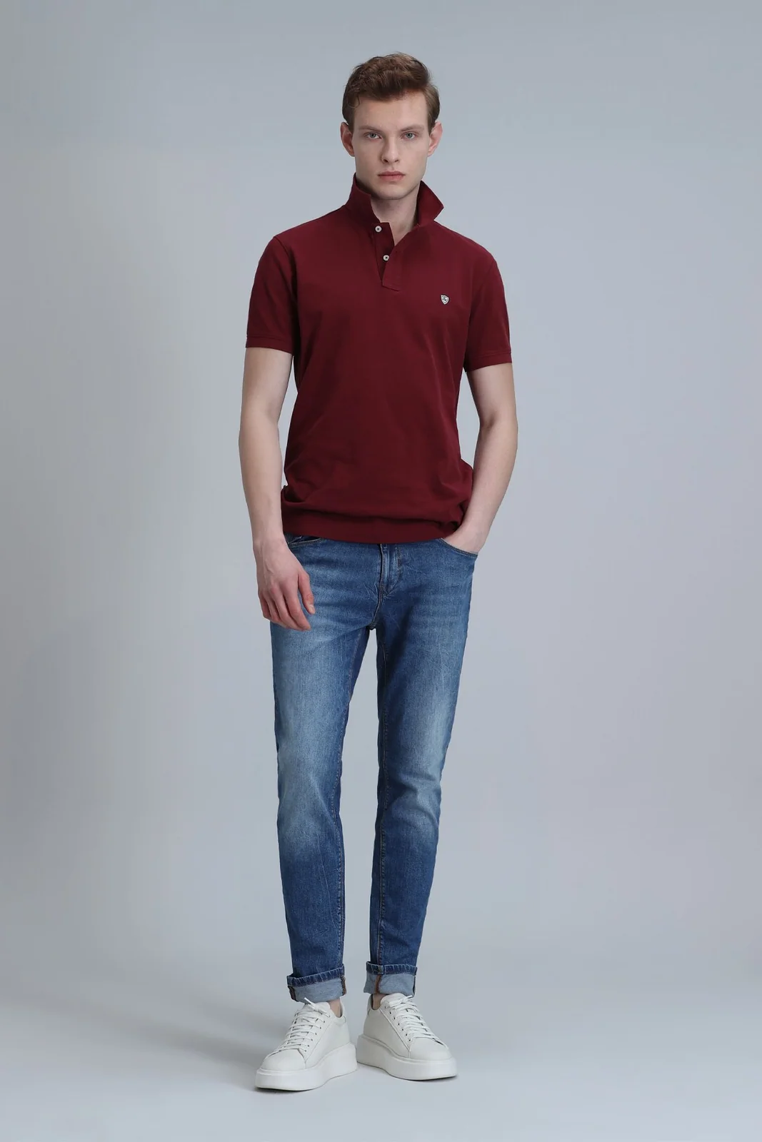 Laon Smart Erkek Polo Tişört Slim Fit Bordo