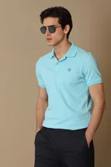 Laon Spor Polo Yaka Erkek Tişört Aqua