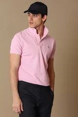 Laon Spor Polo Yaka Erkek Tişört Pembe