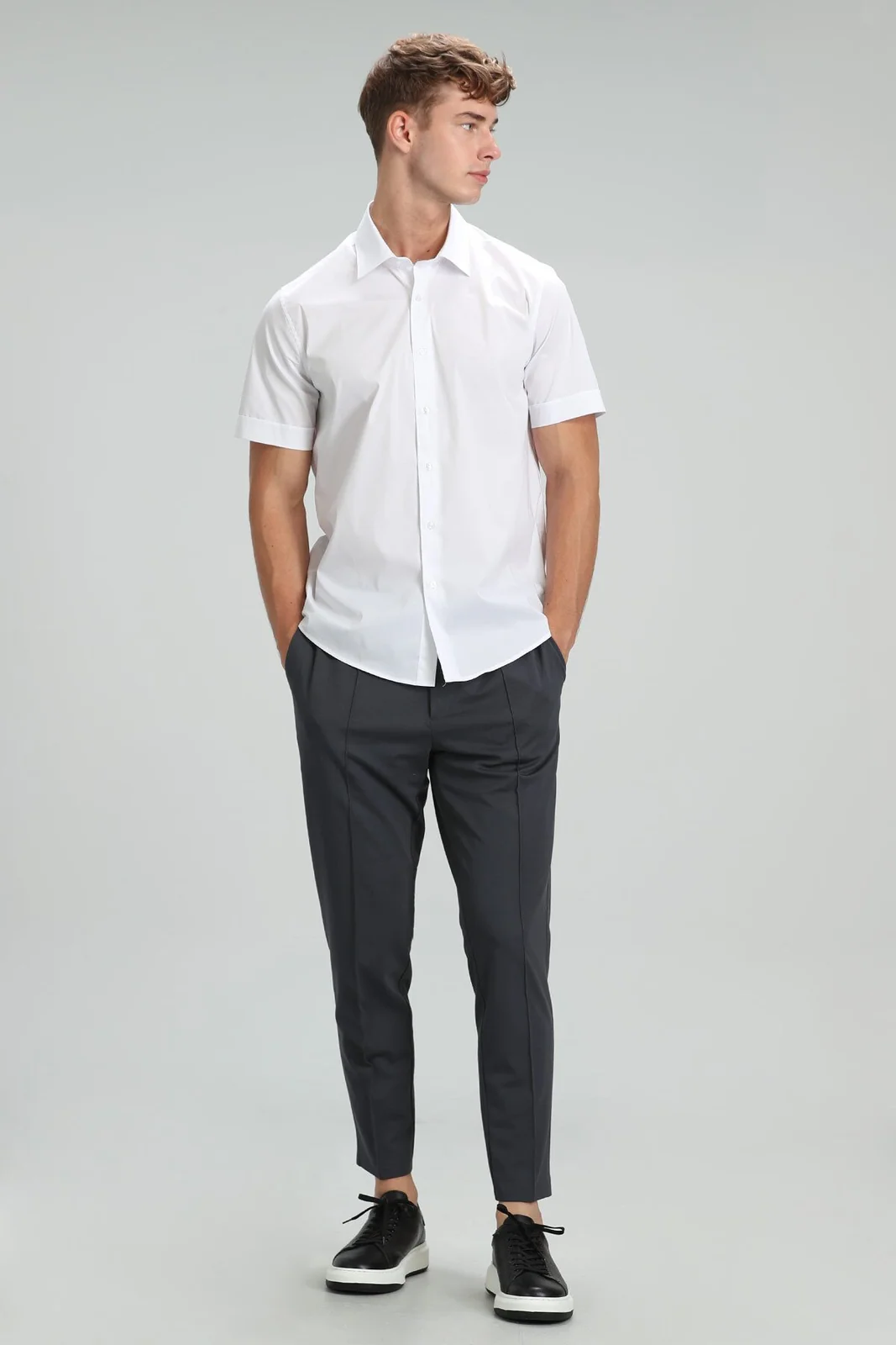 Arus Erkek Smart Gömlek Slim Fit Beyaz