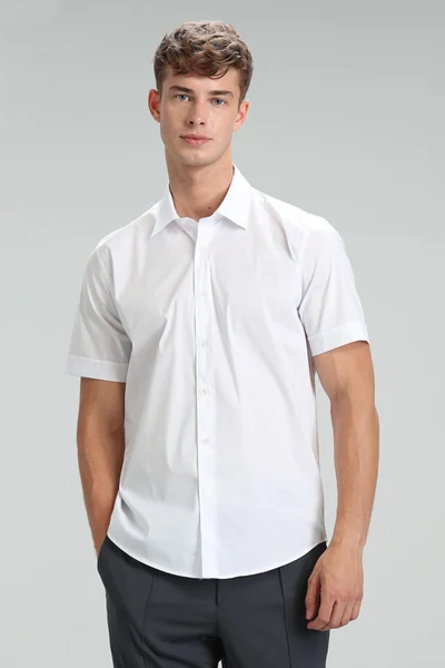 Arus Erkek Smart Gömlek Slim Fit Beyaz