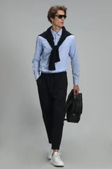 Fore Erkek Basic Gömlek Slim Fit Mavi
