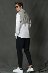 Tom Erkek Basic Gömlek Comfort Slim Fit Beyaz