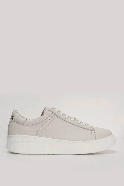 Frank Erkek Deri Sneaker Ayakkabı Kırık Beyaz