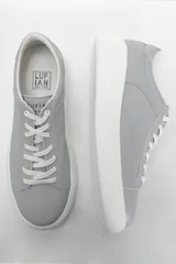 Frank Erkek Deri Sneaker Ayakkabı Gri