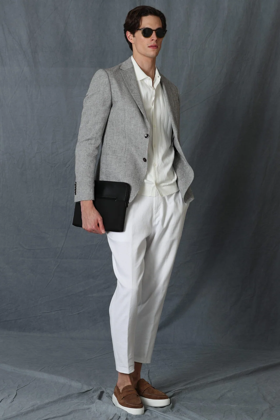 Phılıp Spor Erkek Blazer Ceket Slim Fit Gri