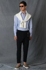 Salen Erkek Smart Gömlek Slim Fit Mavi