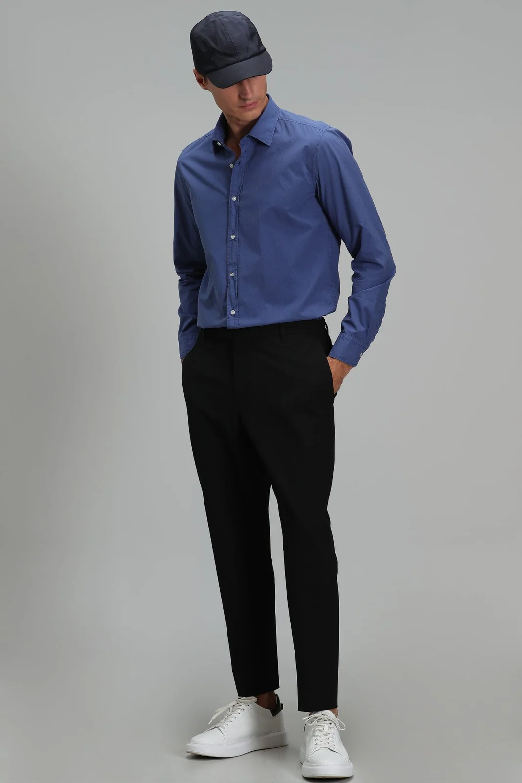 Makro Erkek Smart Gömlek Comfort Slim Fit Açık Lacivert