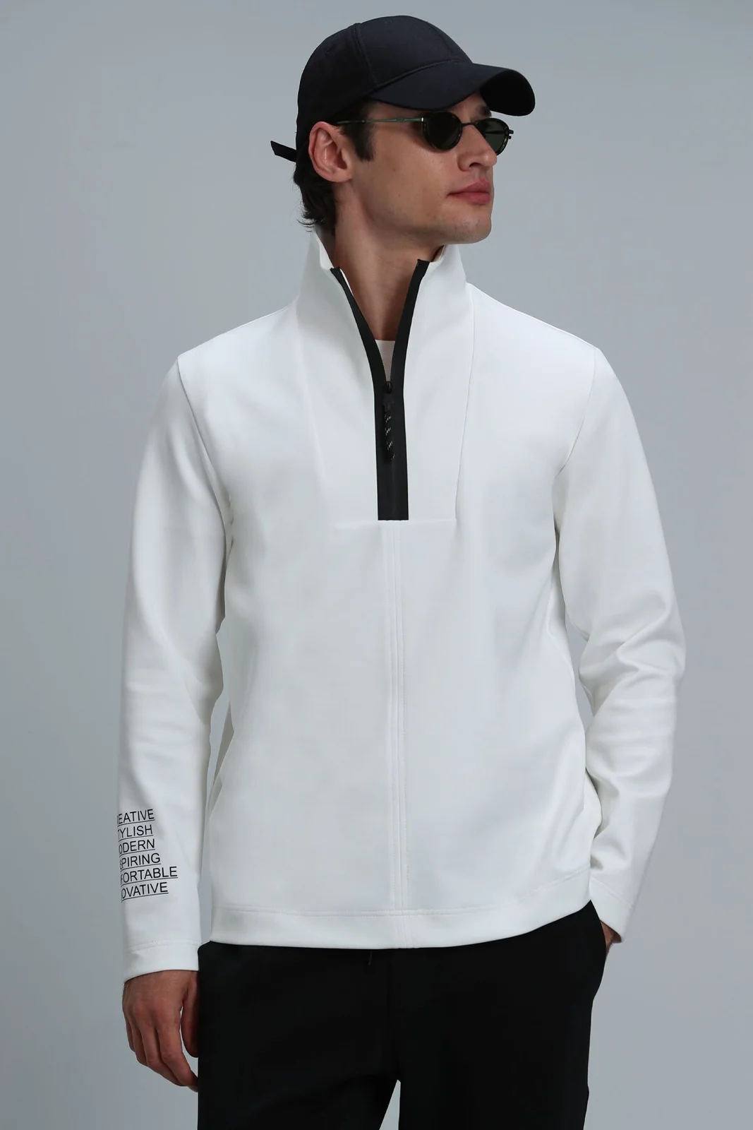 Earl Erkek Sweatshirt Kırık Beyaz