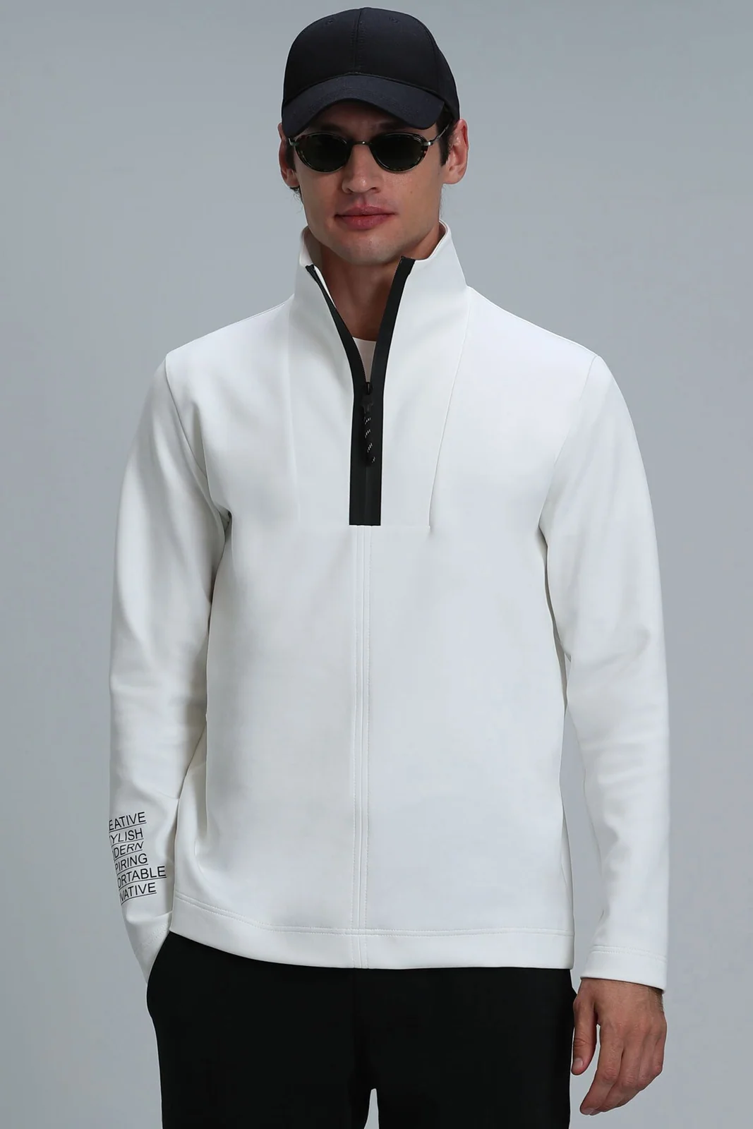 Earl Erkek Sweatshirt Kırık Beyaz